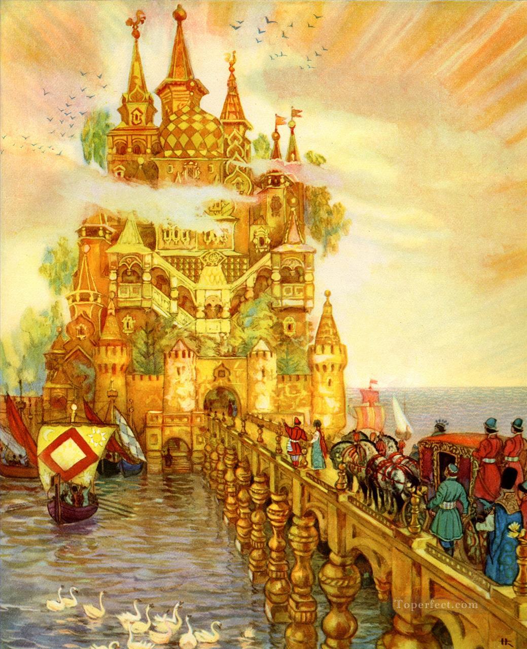 Russian copper silver and golden realms Fantastic Oil Paintings